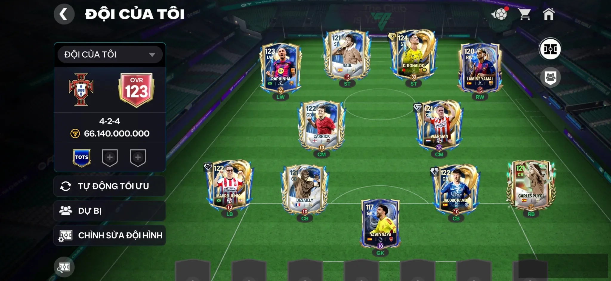 OVR 123,..Cr7 + Raphinha + Raul + Yamal + Veman + Rambo + juno,…nhiều cầu thủ ngon