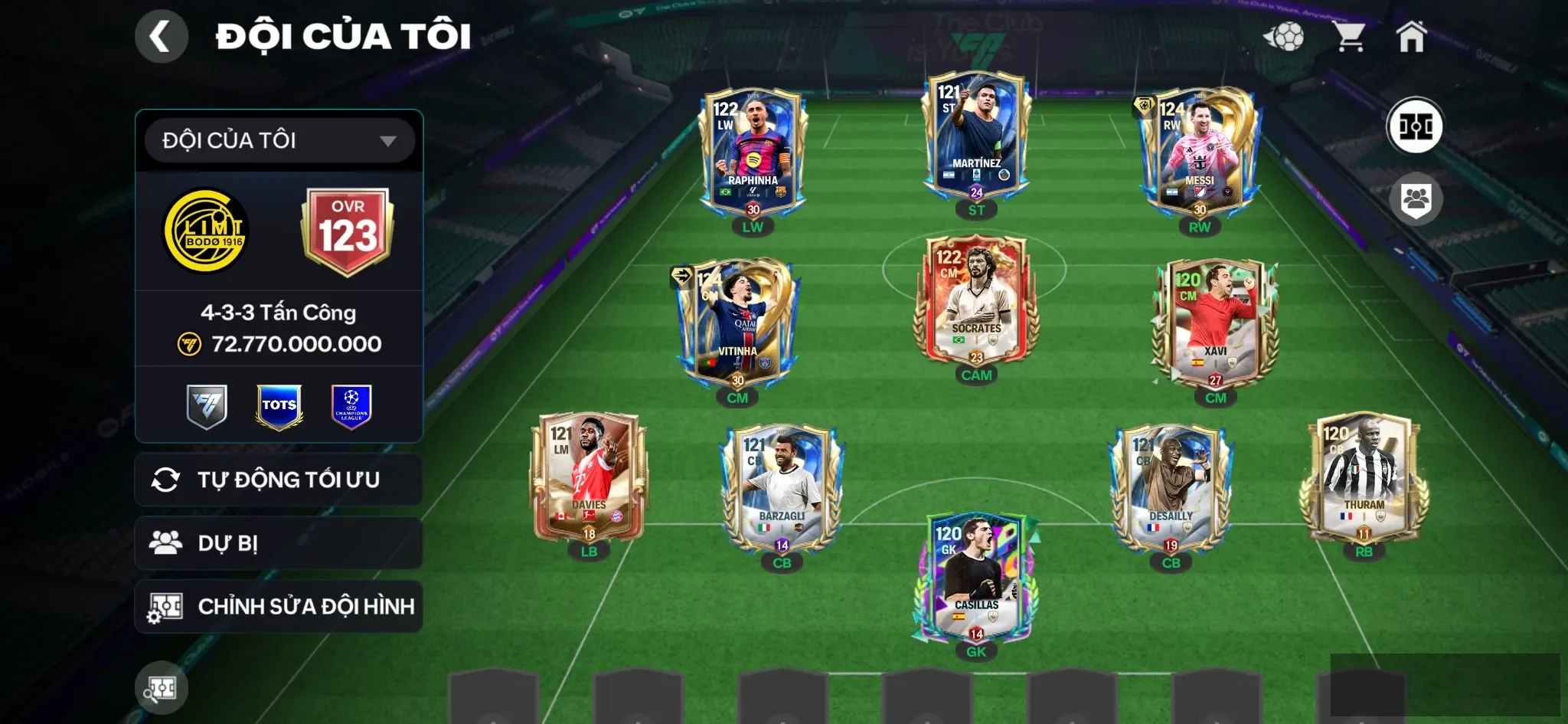 Ovr 123 Messi utot+ Vitinha utot đủ phôi lên đc con utot nữa , Khung đẹp , tài nguyên như hình