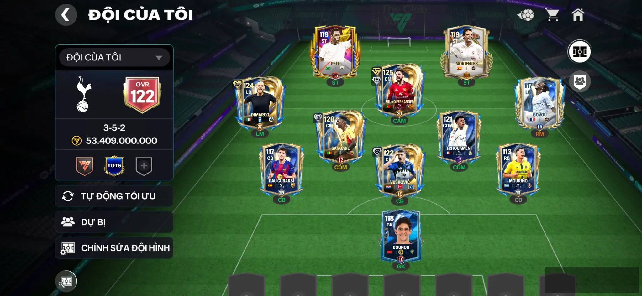 Ovr 122 Bruno utot +Dimarco utot+2 cthu utot , Đội hình đẹp , dư 15k hp ,3 rank chưa đá