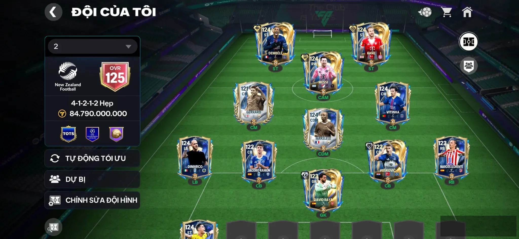Ovr 125 Dembele utot+ Messi utot+ Kane utot+2 cthu utot+3 cthu 119 Cr7 sắp lên utot thiếu 2 phôi 117 , sắp nhận 6 vé vàng , đã mở sổ , dư 1k6 hhth ,10k hp
