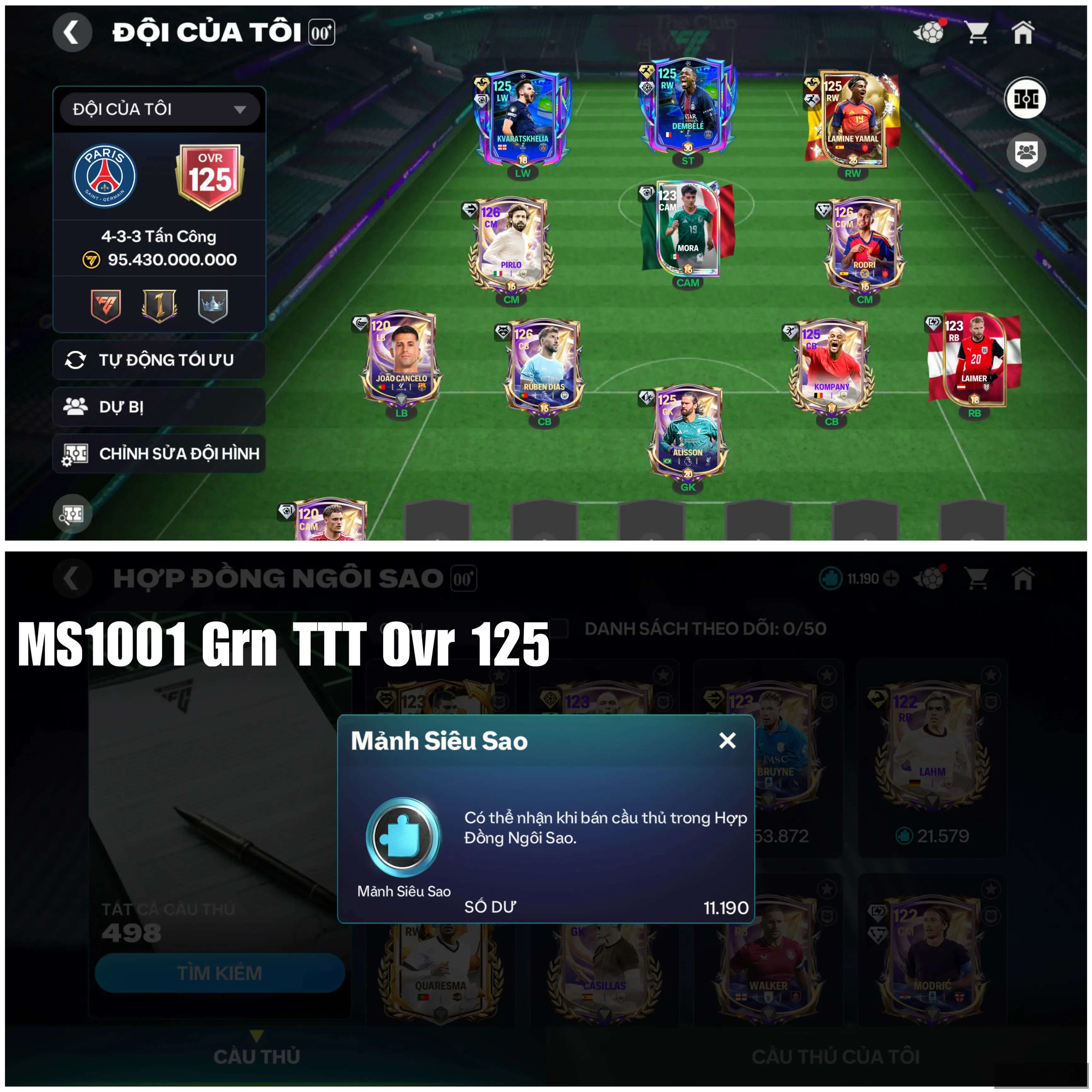 Ovr 125 , Pirlo , Rodri , Dias , Garena Ttt Nhiều tài nguyên cho ae chơi lại