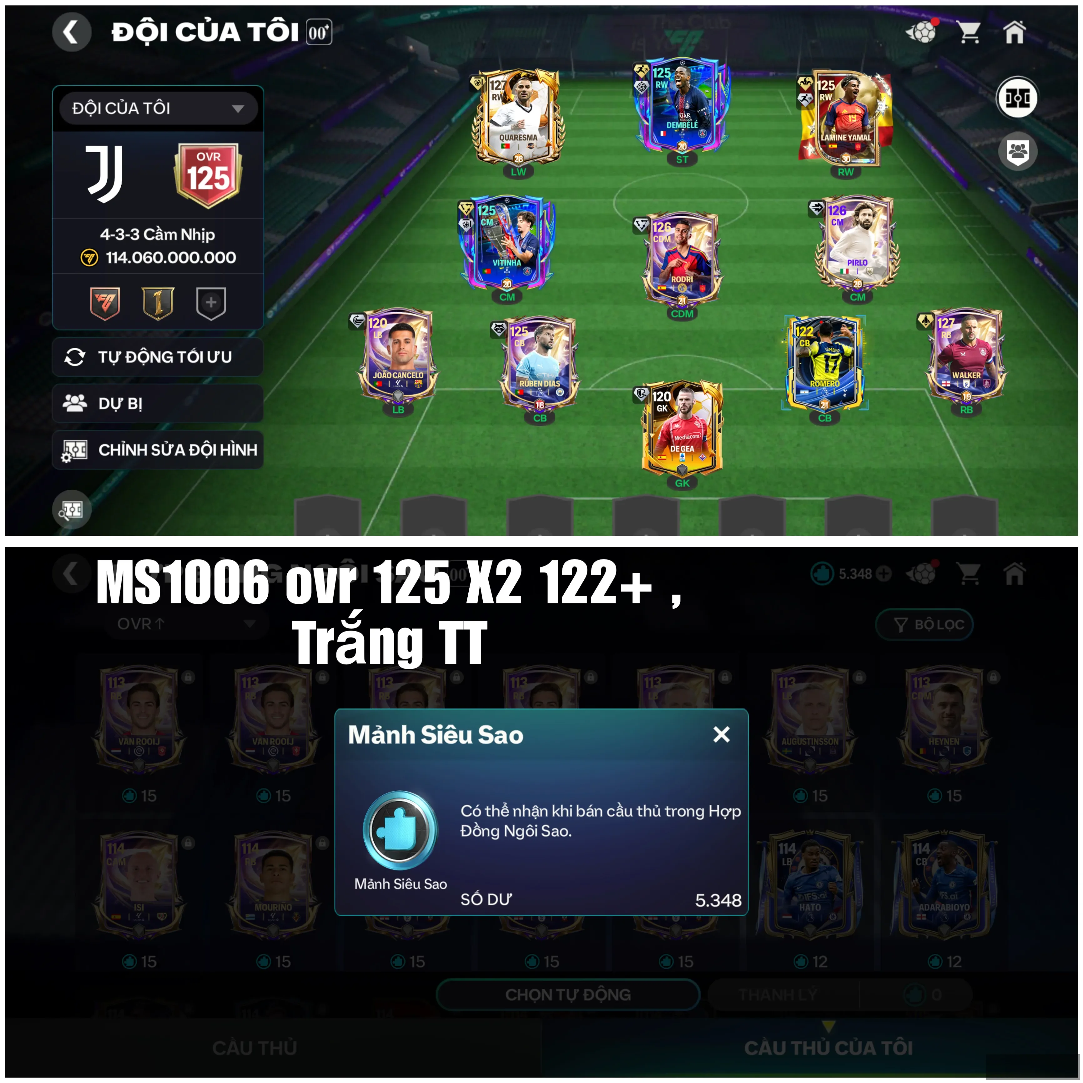 Ovr 125 Quaresma Trắng TT , Nhiều tài nguyên