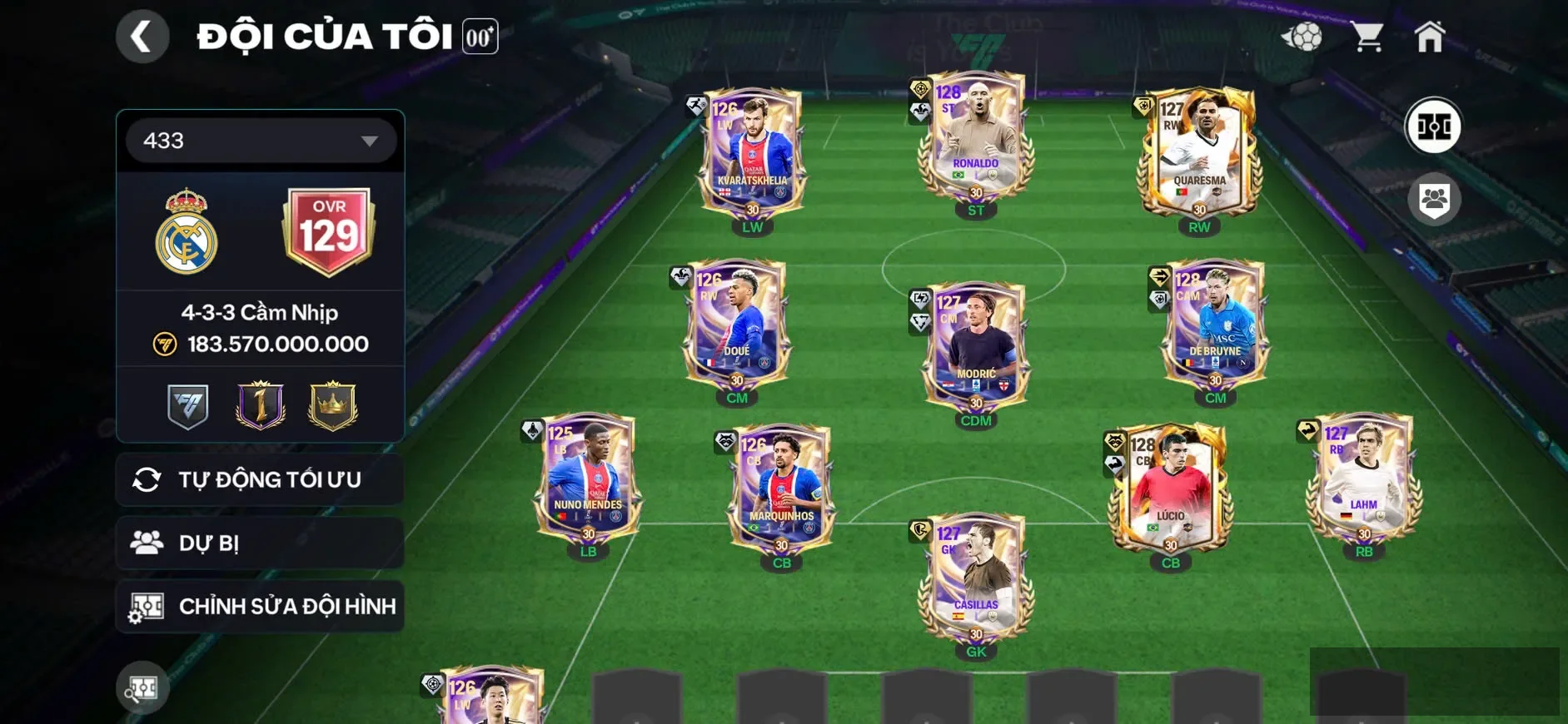 LLS12 - OVR 129 - Dư 10k Fv + 46k gems .