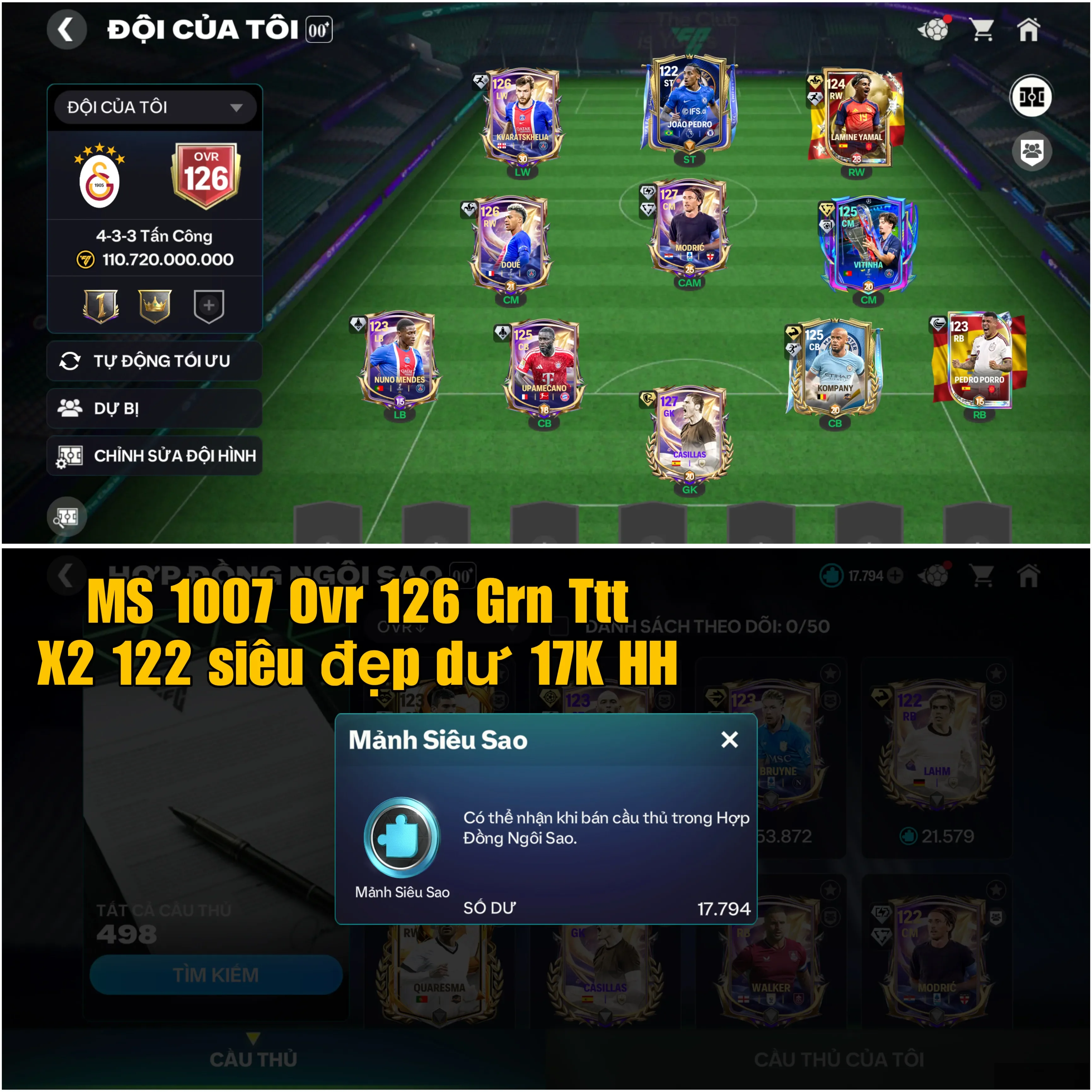 Ovr 126 Log Garena Trắng TT , Leo rank siêu đẹp dư 17K huy hiệu