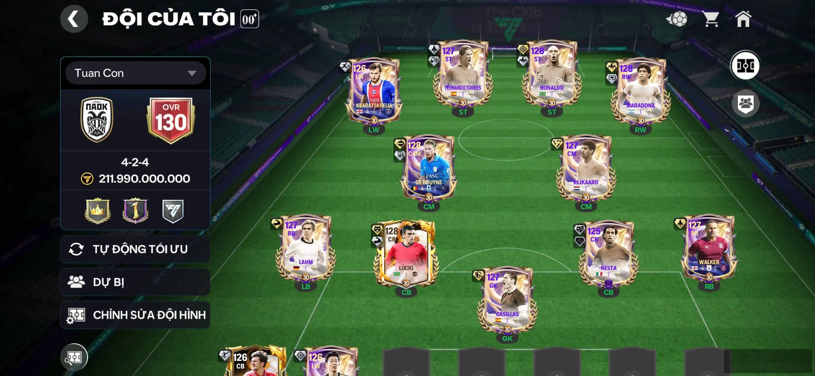 LLs3 - OVR 130 : dư 3k6 Fv + 73k mảnh
