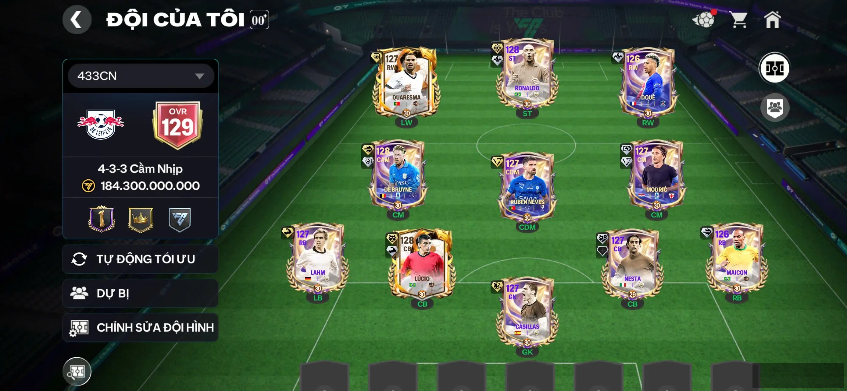 LLs6 - OVR 129 : dư 58k mảnh hh + Full cầu thủ vip.