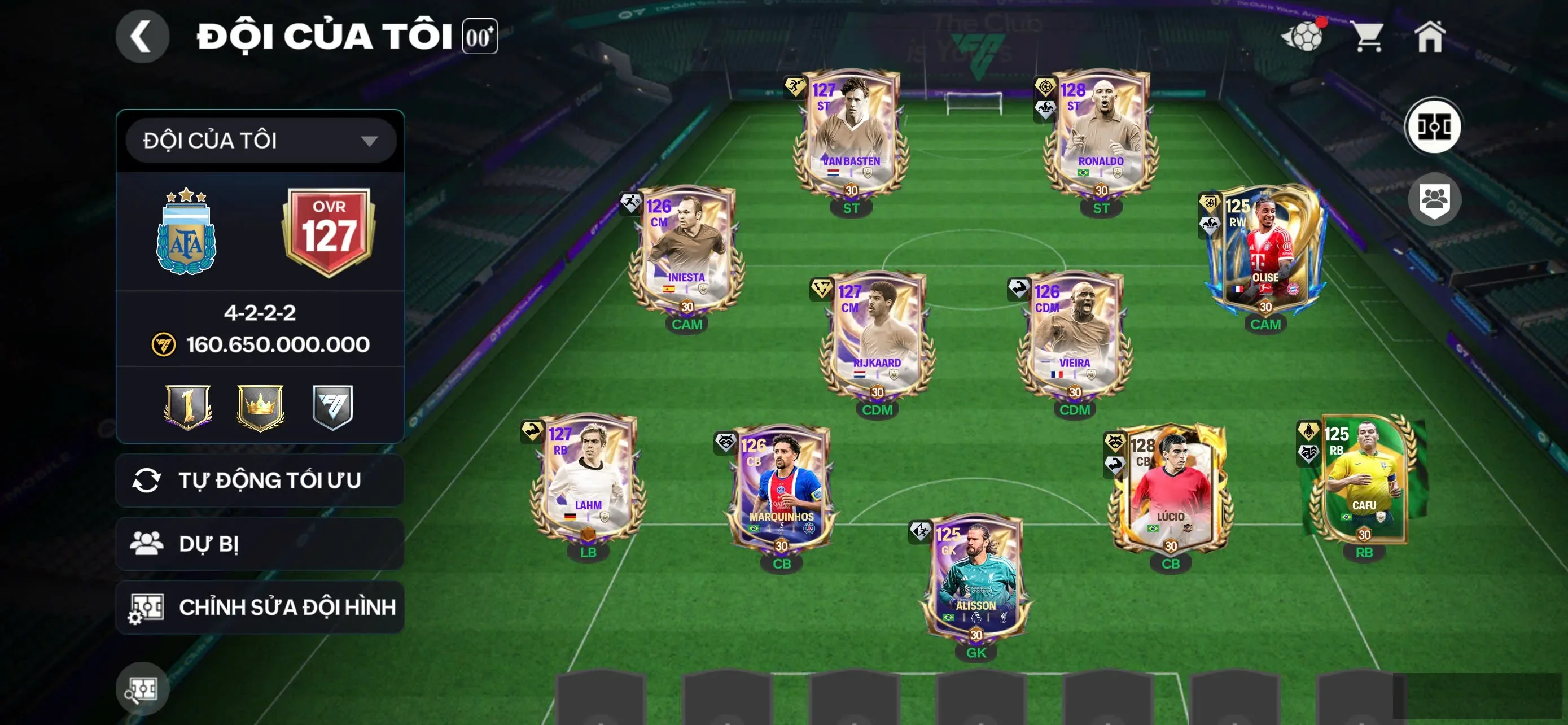 LLs7 - OVR 127 : dư 147k mảnh + Cafu bán được.