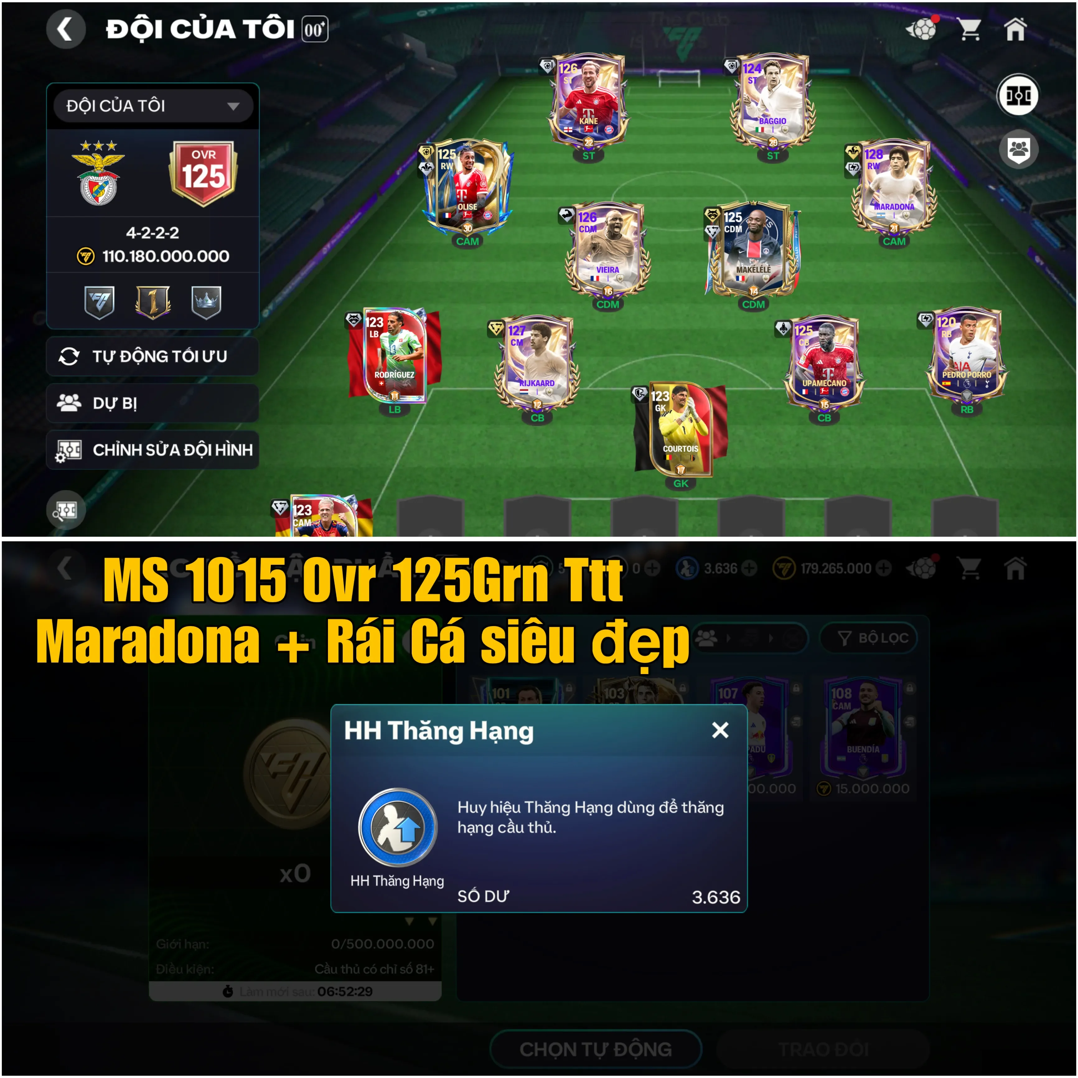 Ovr 125 Rái Cá + Maradona Trắng thông tin cho anh em chơi lại
