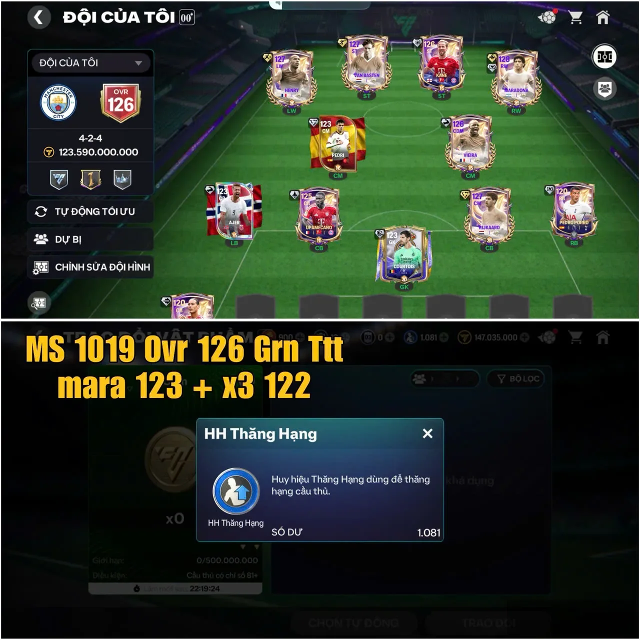 ovr 126 , mara 123 . x3 122 , log garena trắng tt