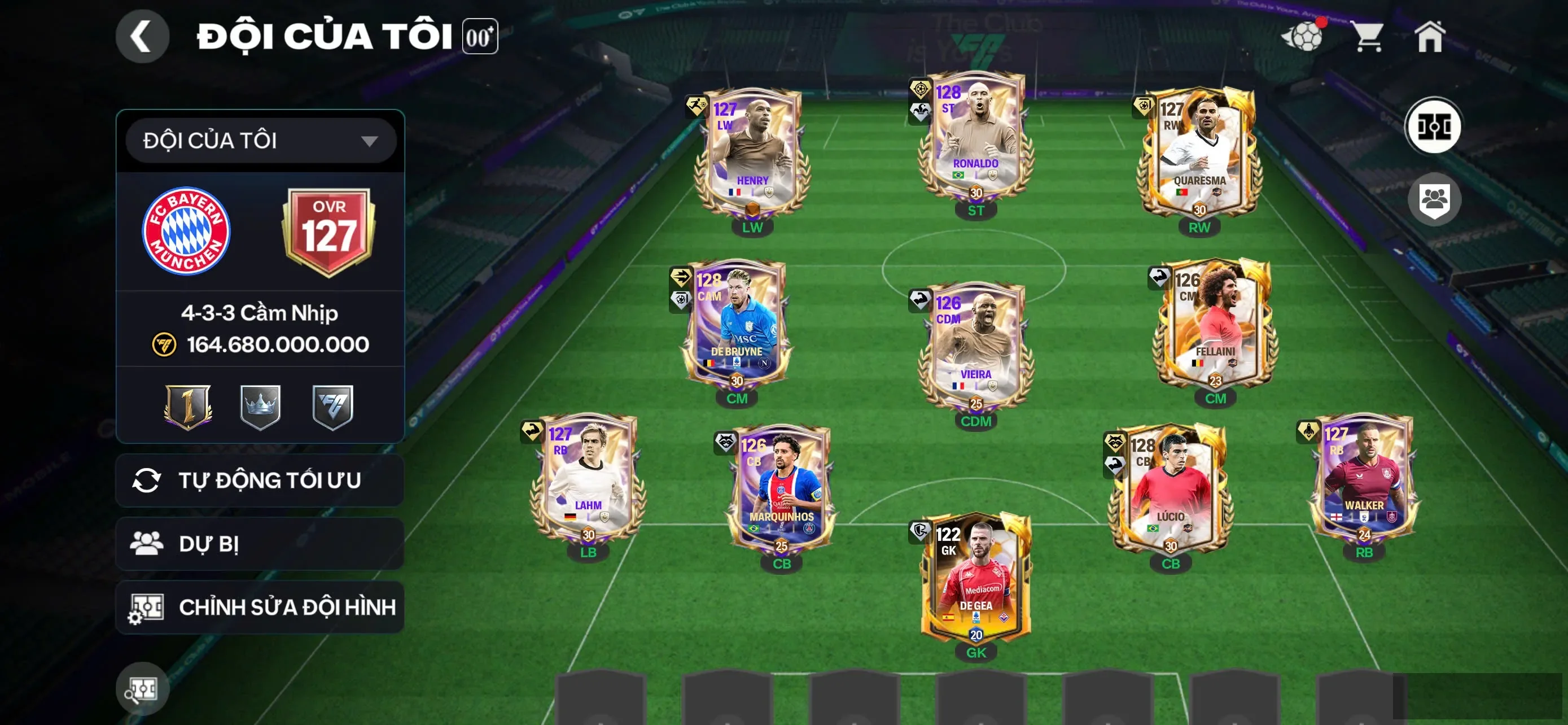 LLs5 : OVR 127 + 3con 123 + full cầu thủ ngon.