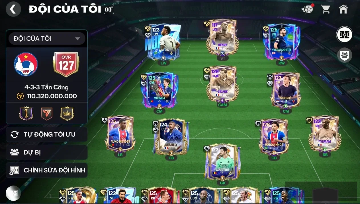 S1 - ĐH 110B  VINI + ZIDANE 123  + 4 CON 122 + 30K ĐIỂM HỢP ĐỒNG    Garena TTT