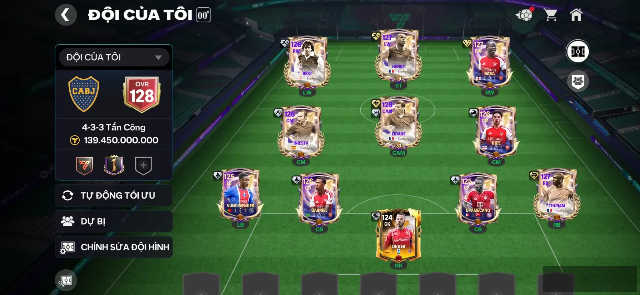 Ovr 128 Zidane+Henry+Saka+ nhiều cthu ngon +9k mảnh