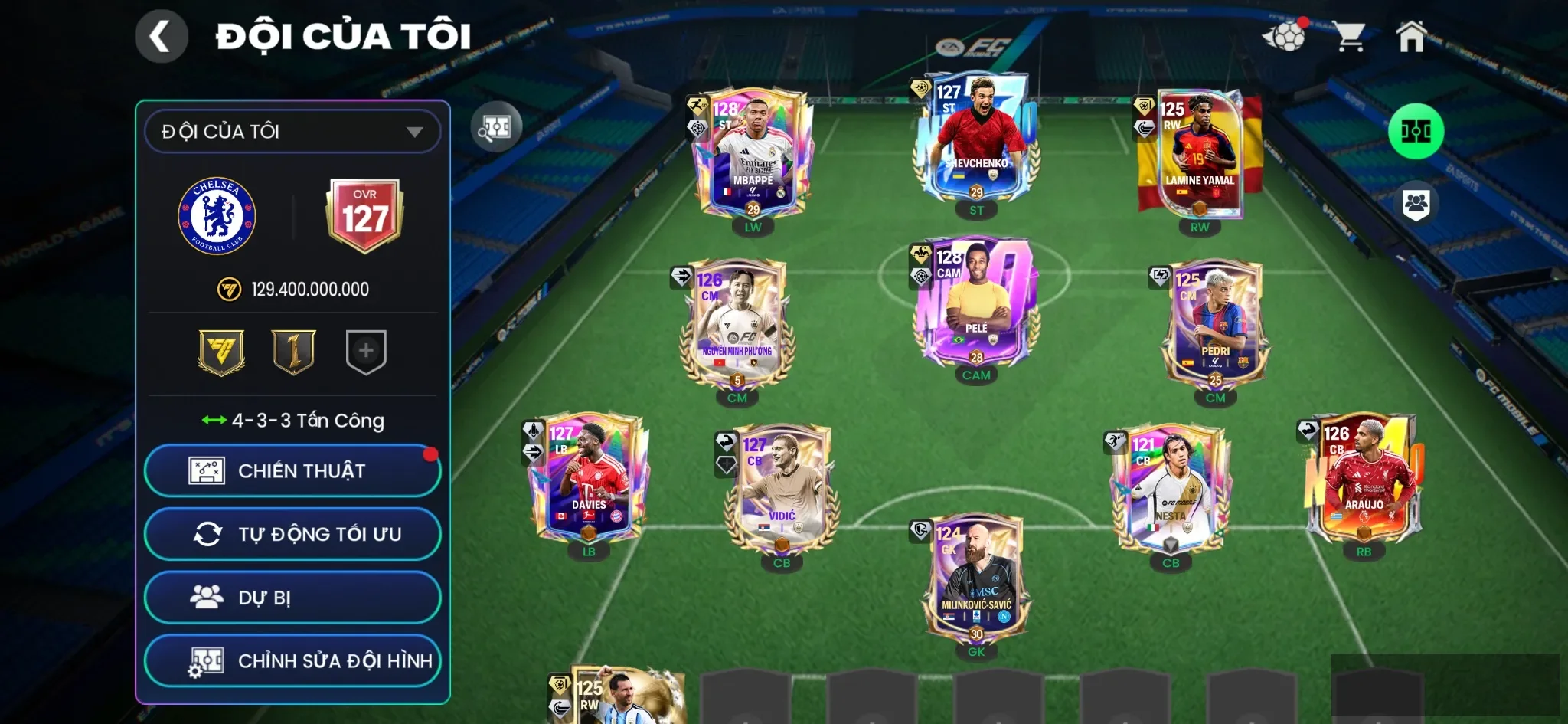 Ovr 127 Pele+M3p+30k mảnh+ nhiều cthu ngon