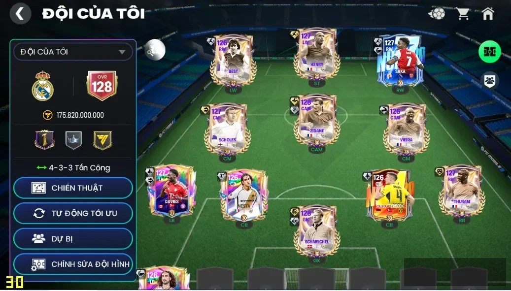 Ovr 128 Nhiều cthu icon Zidane+Schmei+Henry Công thủ mạnh +5k hhth+ sổ