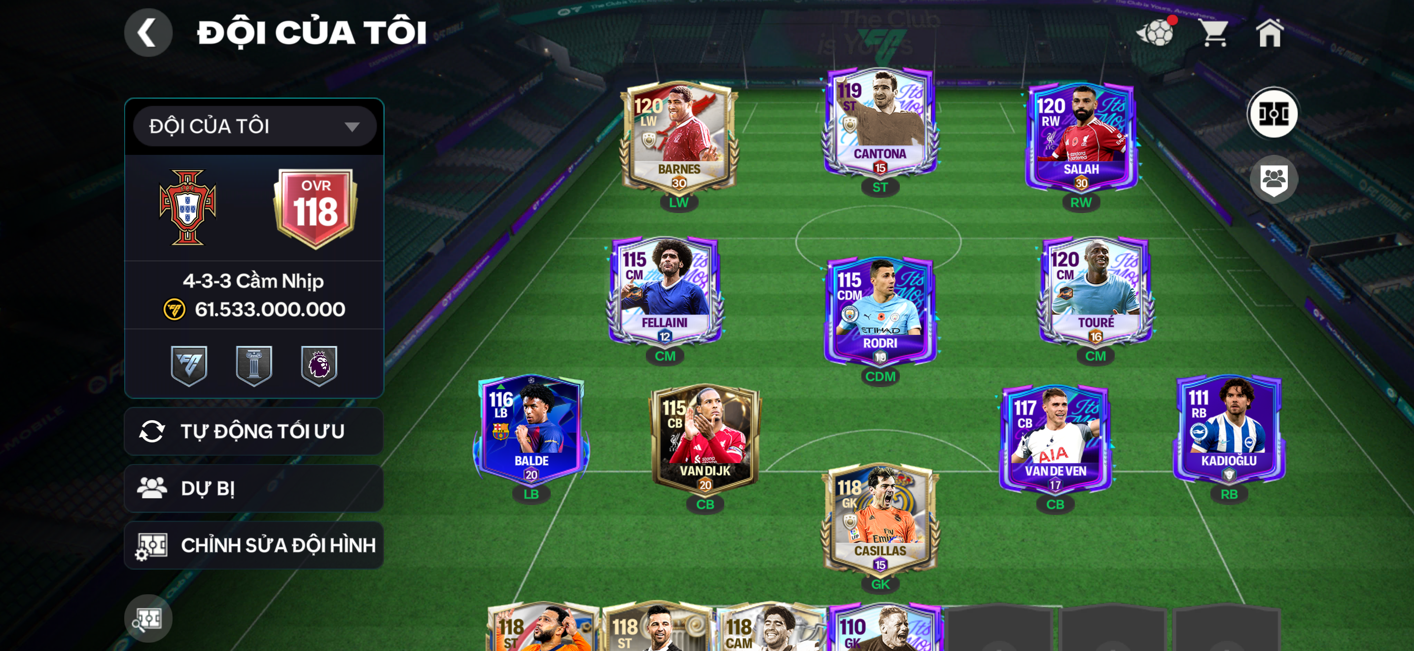 OVR 117, dư 400tr coinn, nhiều cầu thủ ngon + bán được … rank cao