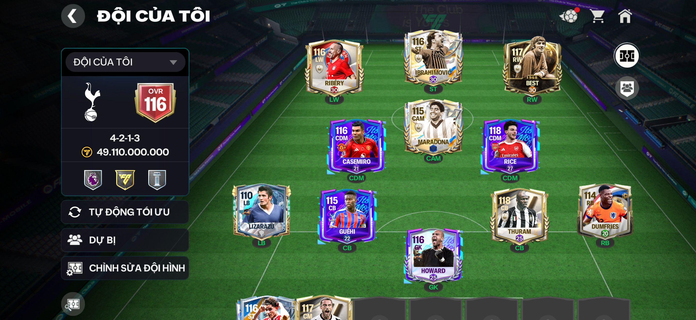 OVR 116, nhiều cầu thủ ngon , vẫn còn nv 20k gems