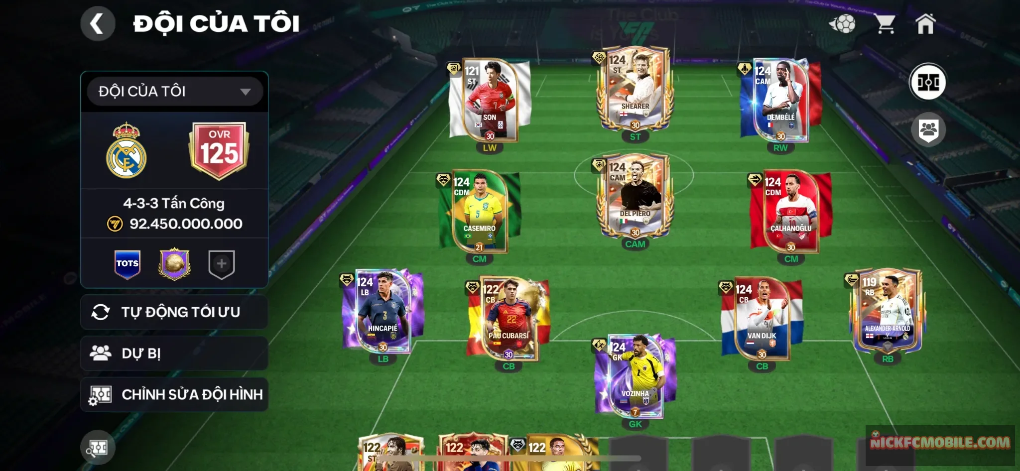 Ovr125 - full dàn 119 + dư hơn 150 mảnh trao đổi mời anh em tham khảo