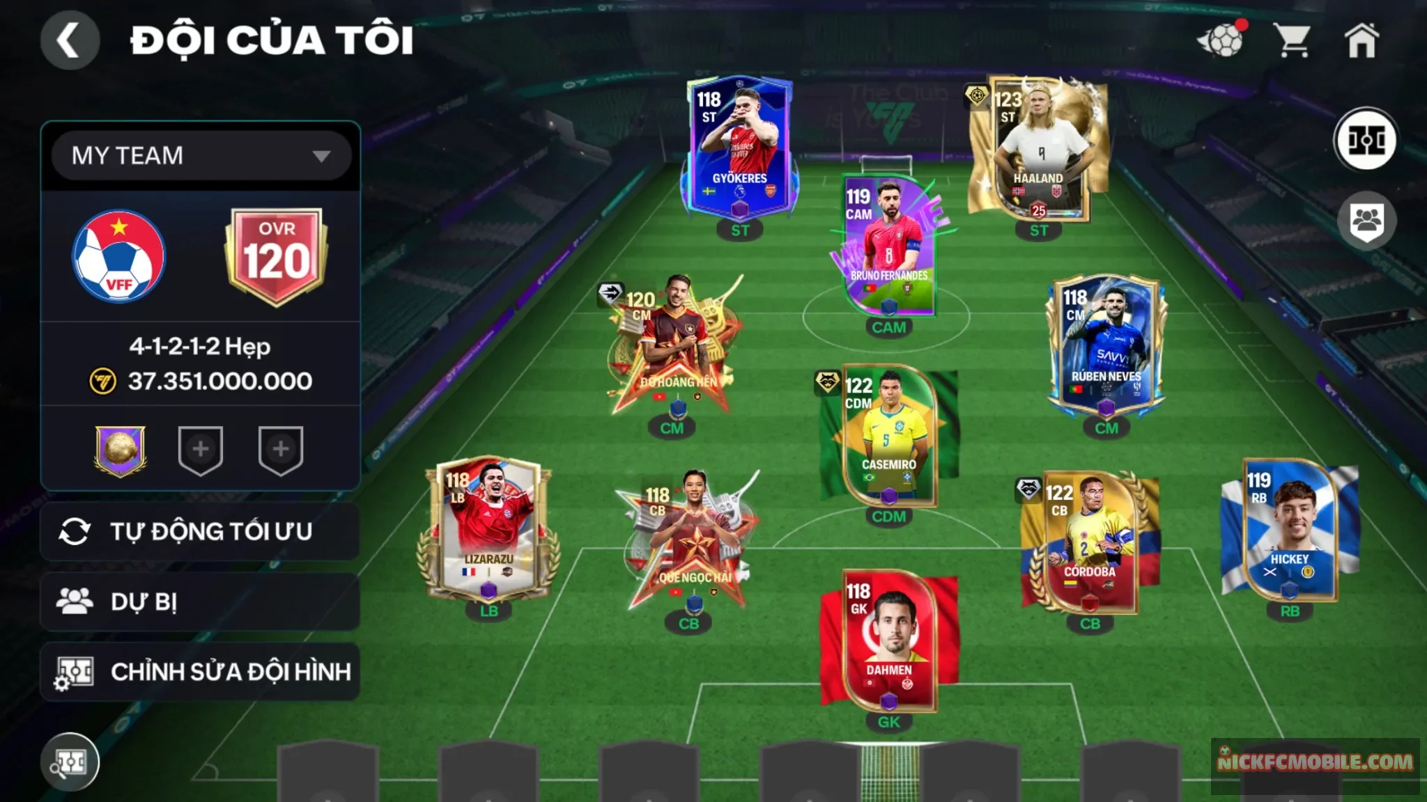Acc ovr120 có haland+casemiro 2cthu118