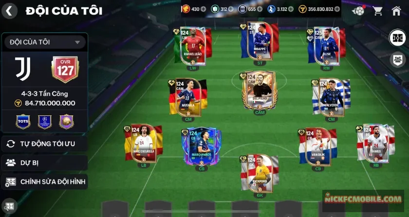 Ovr 127, 312 mảnh, 3132 hhth