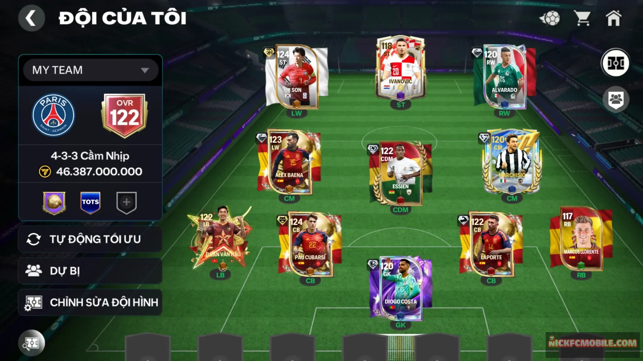 Acc ovr122 có son+cubasi119 6cthu118
