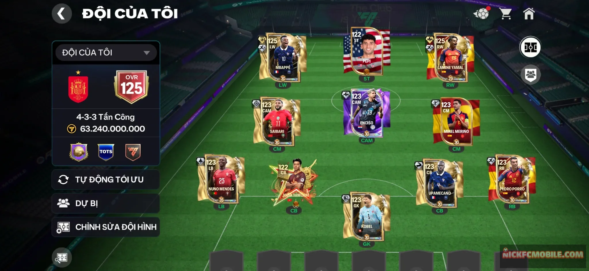 OVR 125 - Mp3 + Yamal + Kobel + Nuno - full dàn playstyles, dư 1B4 coin + 20k hhth + 150 hhtđ