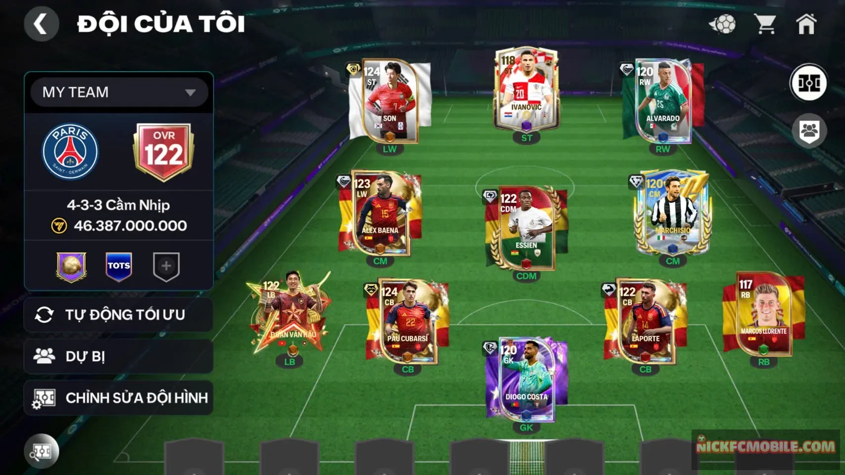 Acc ovr122 có son+cubasi119 6cthu118