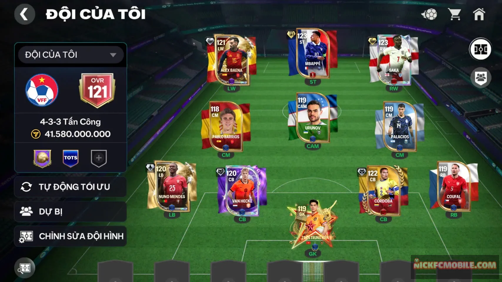 Acc ovr121 có m3p+saka 4cthu118
