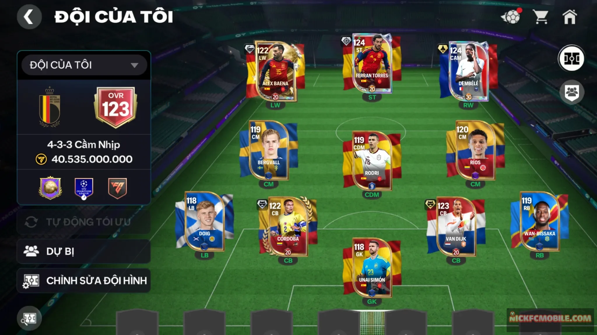 Acc ovr123 có dembele+vandijk 3cthu118