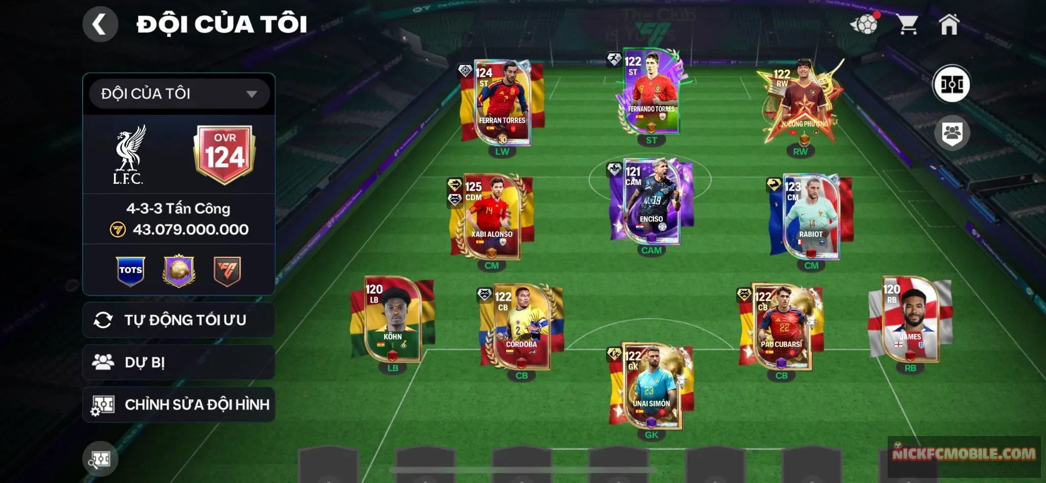 Ovr124 — cụ Xabi125 + ae về nâng 1 ovr base là lên 125 nhé + khung đẹp đủ chơi giá lại hạt rẻ