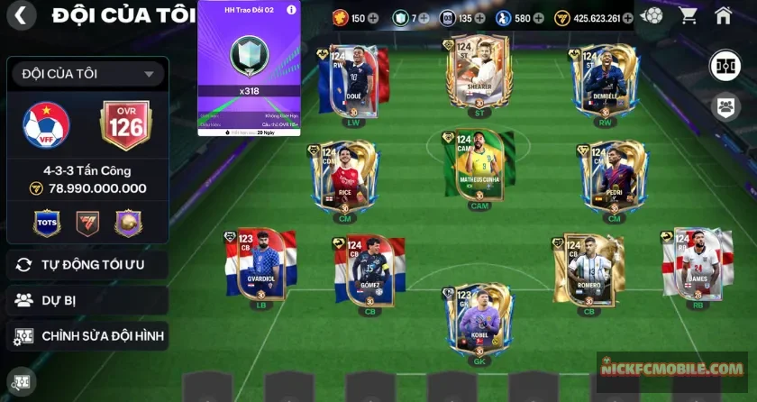Ovr 126, 325 mảnh, 580 hhth