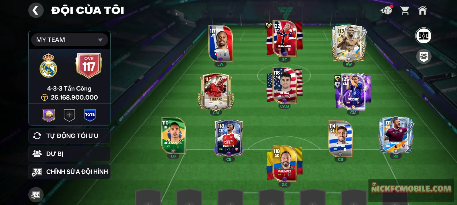 Acc reg Luka Modric , và có 2 bản Haaland 119 khác nhau , dư 5k hhth