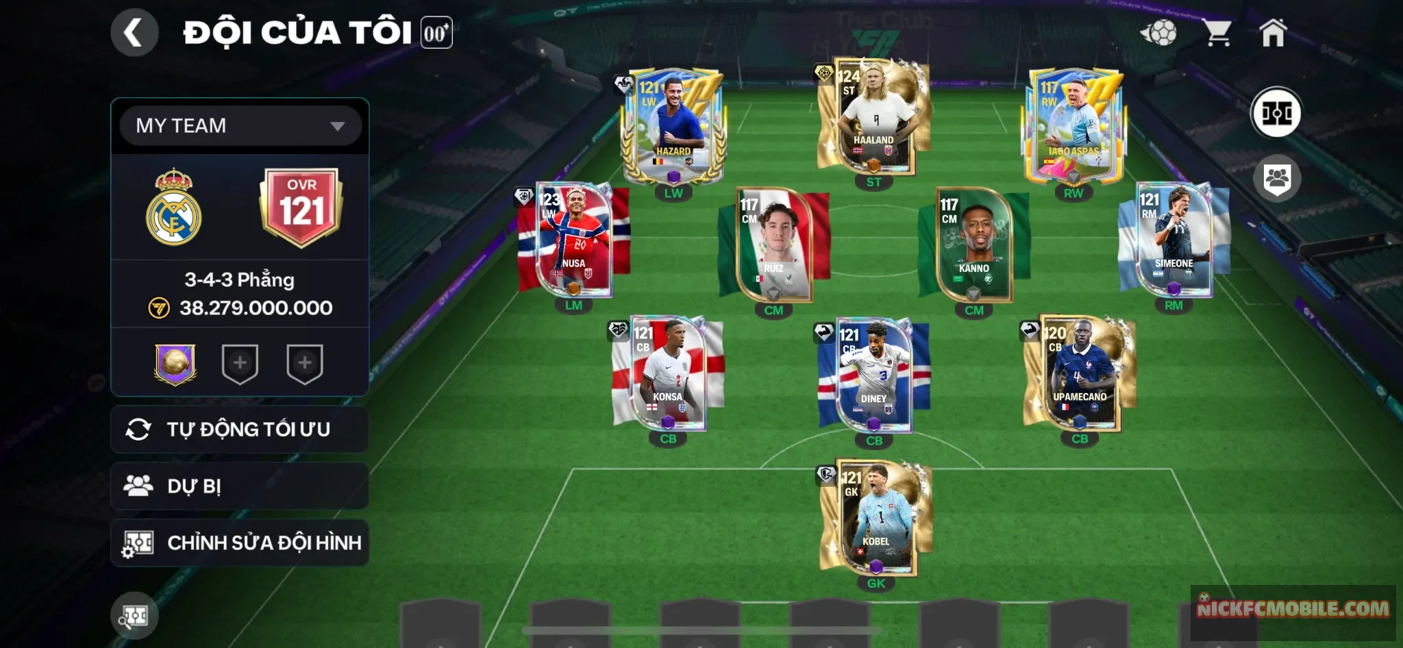 Ovr121 - halan + hazard + 6 cầu thủ 118 + 770 mảnh