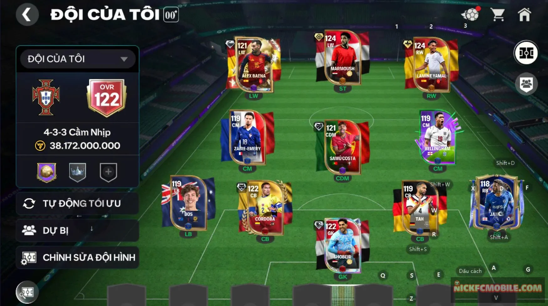 Acc ovr 122 2 cầu thủ 119: yamal + marmoush với cthu 118,rank chưa cày