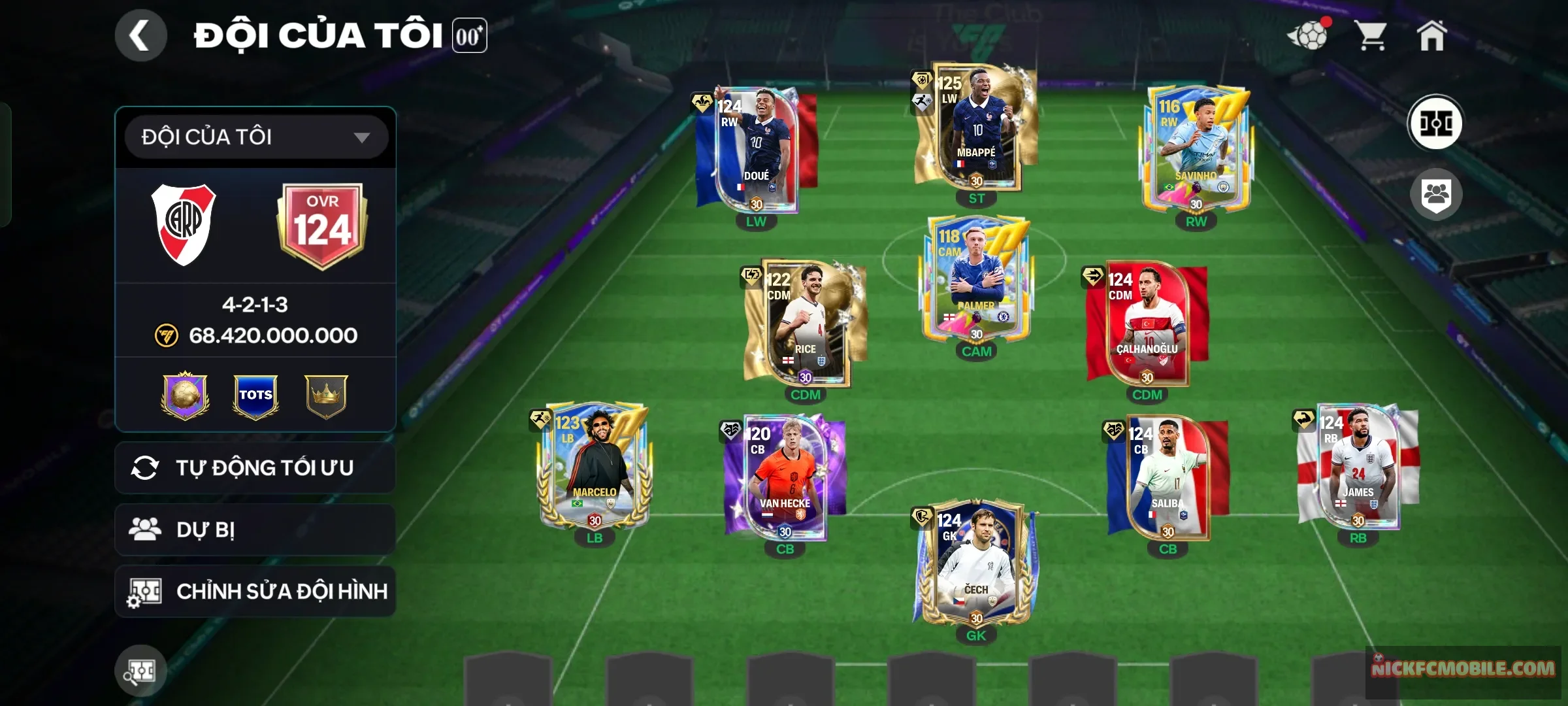 Mbappe 120 kẹp nhiều 119 , rank chưa cày , thăng hạng thêm xíu lên ovr125 còn nhiều nv chưa làm