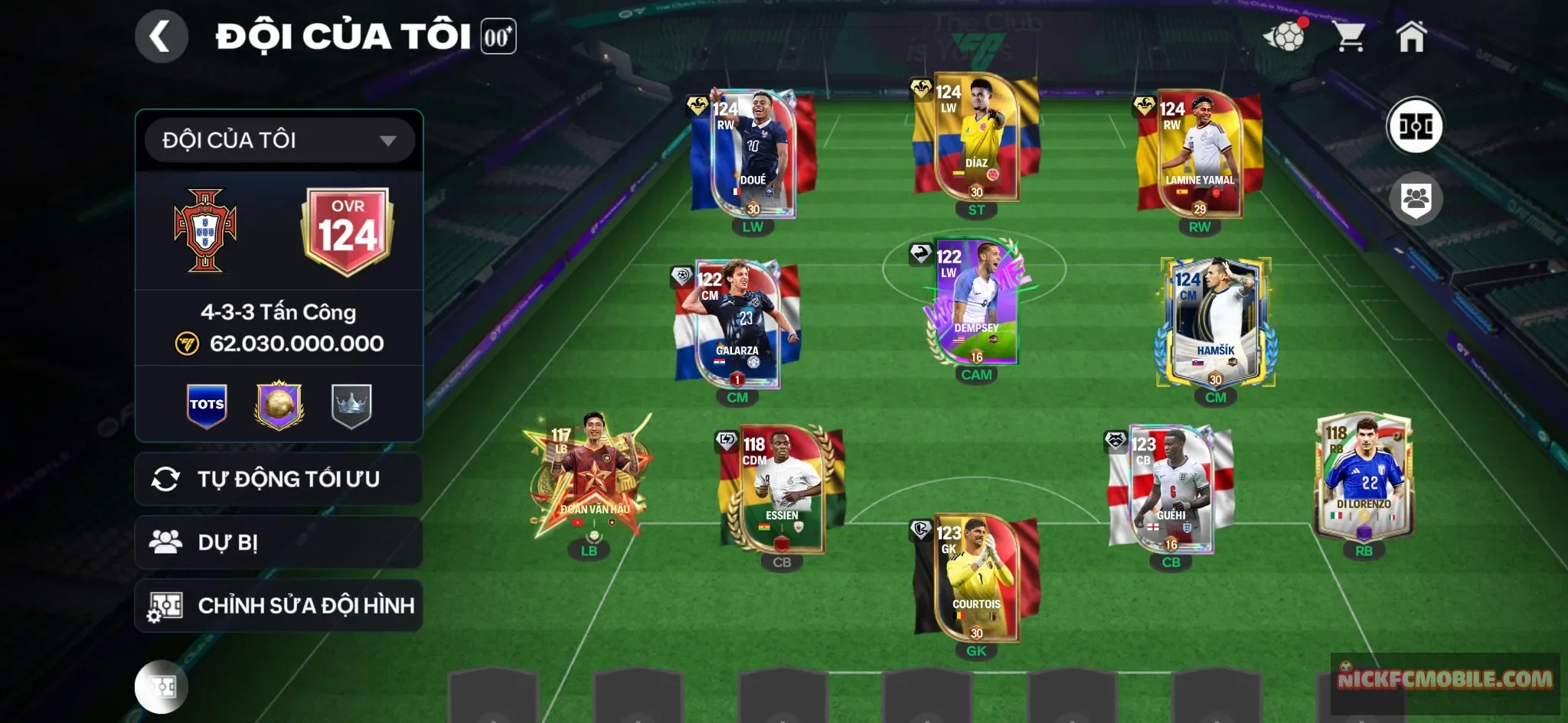 Ovr 124 Yamal+Doue+Hamsik, Khung đẹp đá ổn , dư 160 hhtd,1k4 hhth,3 rank chưa đá
