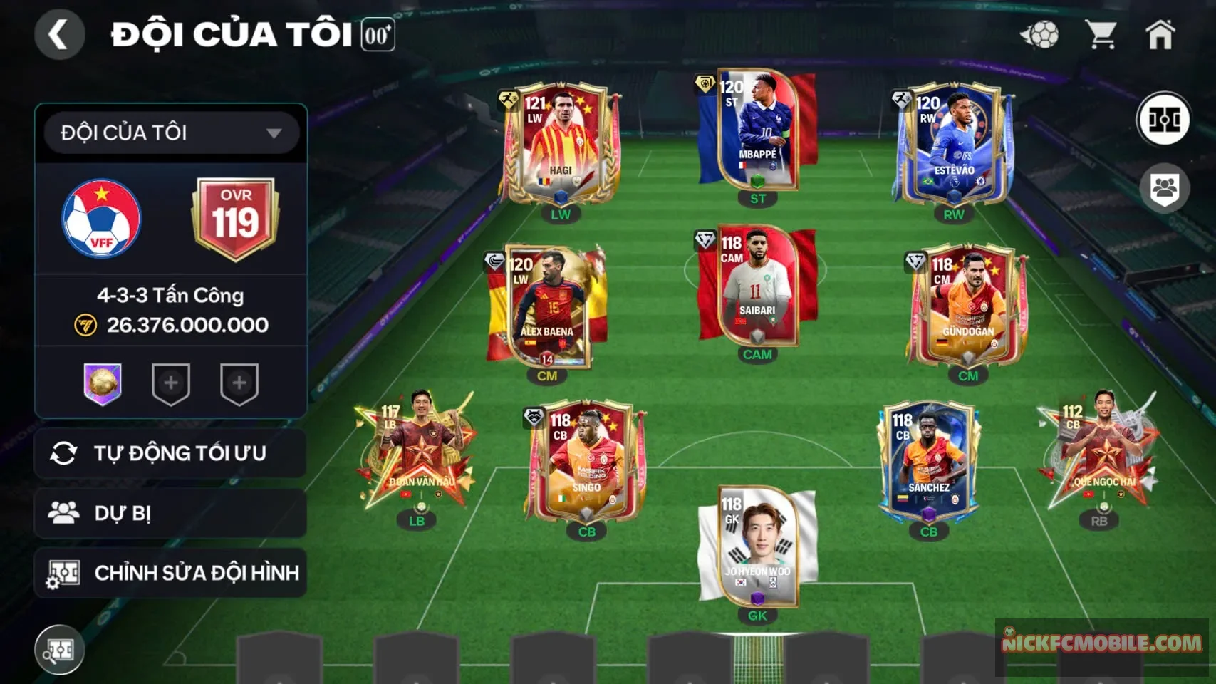 Acc ovr119 có hagi+m3p kèm 5cthu118 có playstyle cho ae