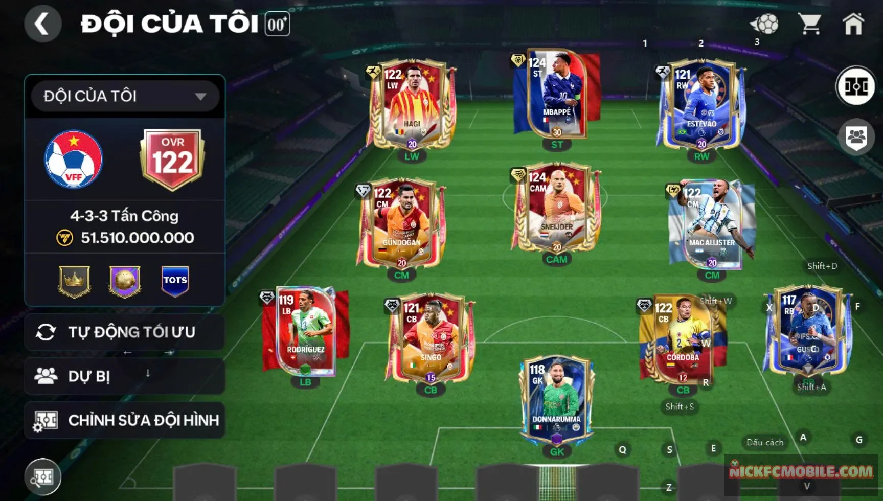 Acc ovr 122 4 cthu 119 (m3p, hagi, snider,...), kèm gần 30k gems....