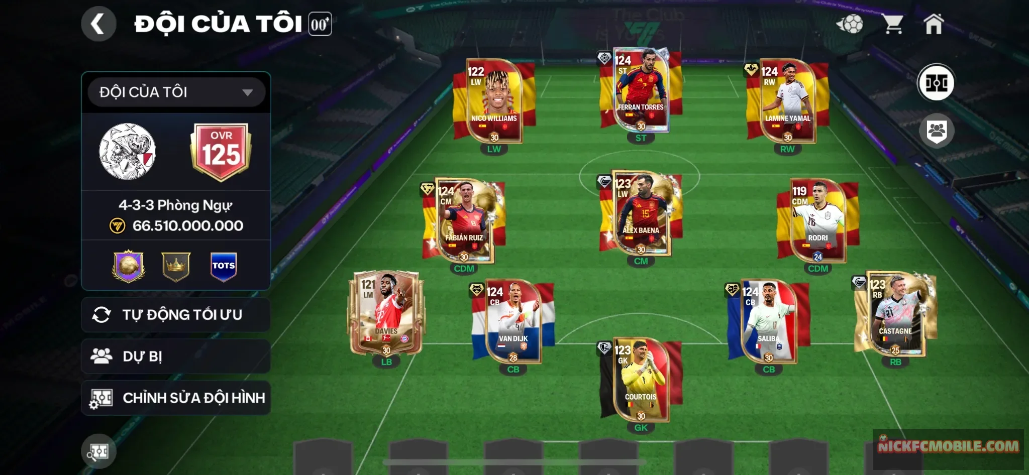 Ovr125 - với 5 cầu thủ 119 + dư 1k6 mảnh siêu sao