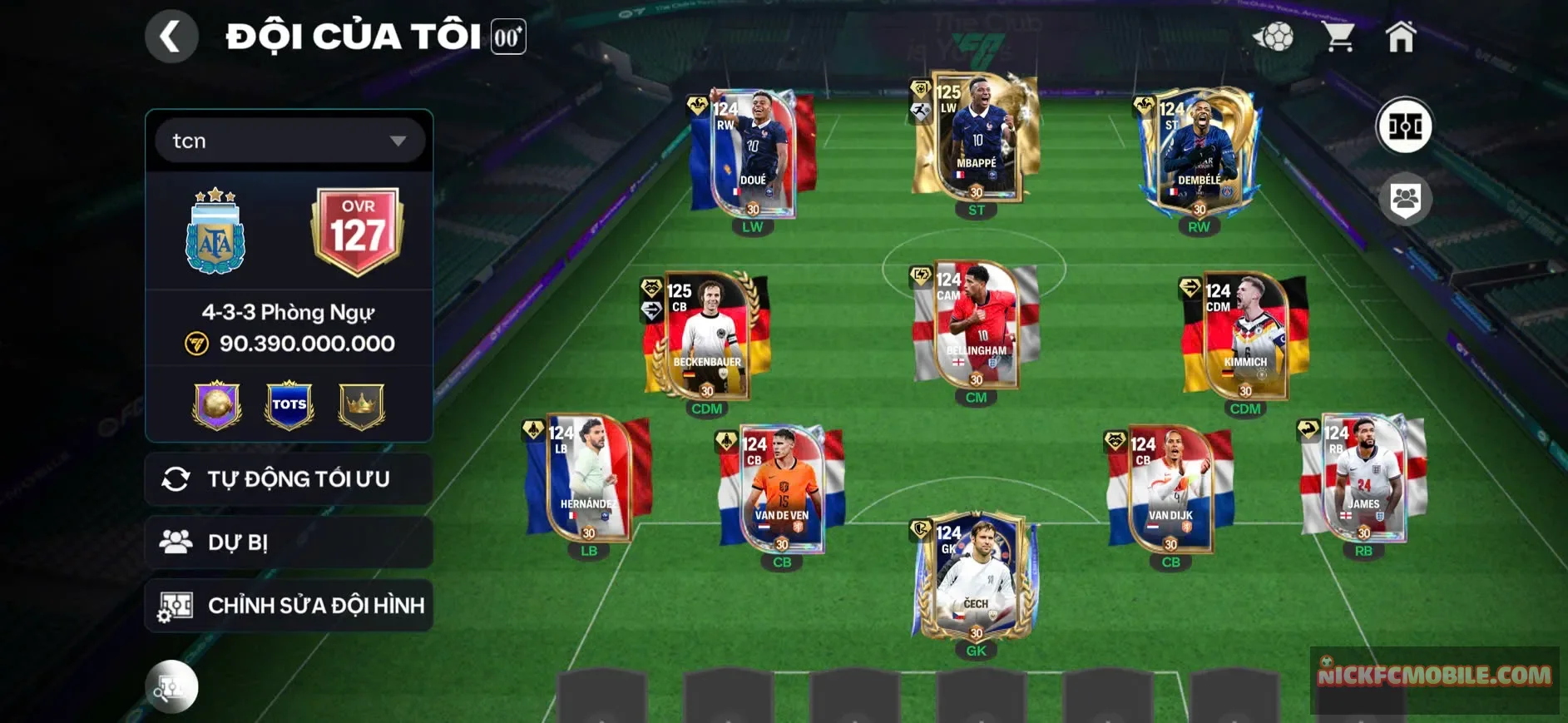 ACC OVR 127+, M3P BẢN THẺ MỚI OVR 125+ becken ovr 125, 9 THẺ 119, ĐỘI HÌNH FULL PLAYSTYLE VÀNG, DƯ HƠN 2K THĂNG HẠNG