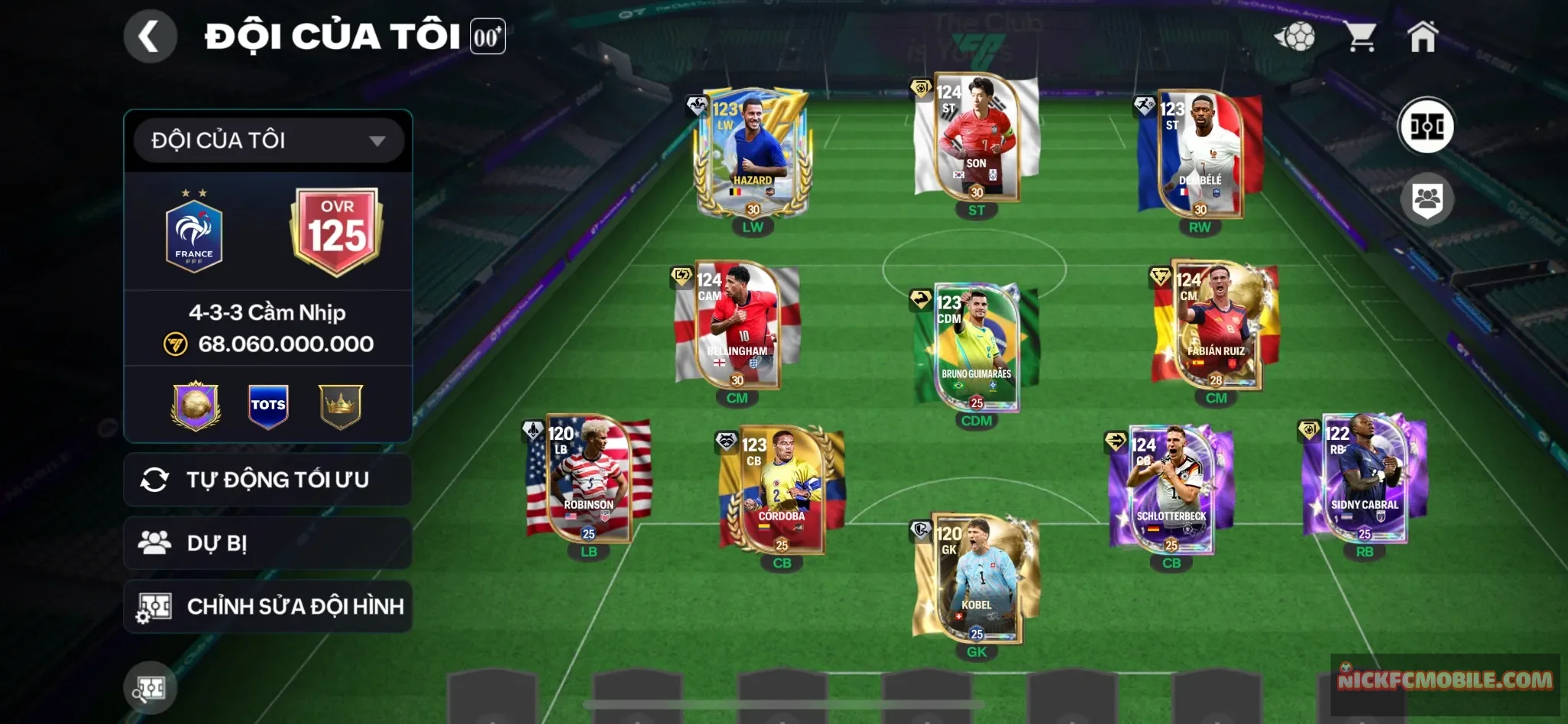 Ovr125 - toàn cầu thủ quốc dân - 6 cầu thủ 119 + 5 cầu thủ 118 + dư 4k3  mảnh siêu sao