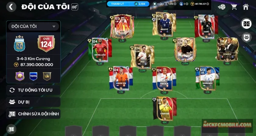 Ovr 124, 2104 mảnh