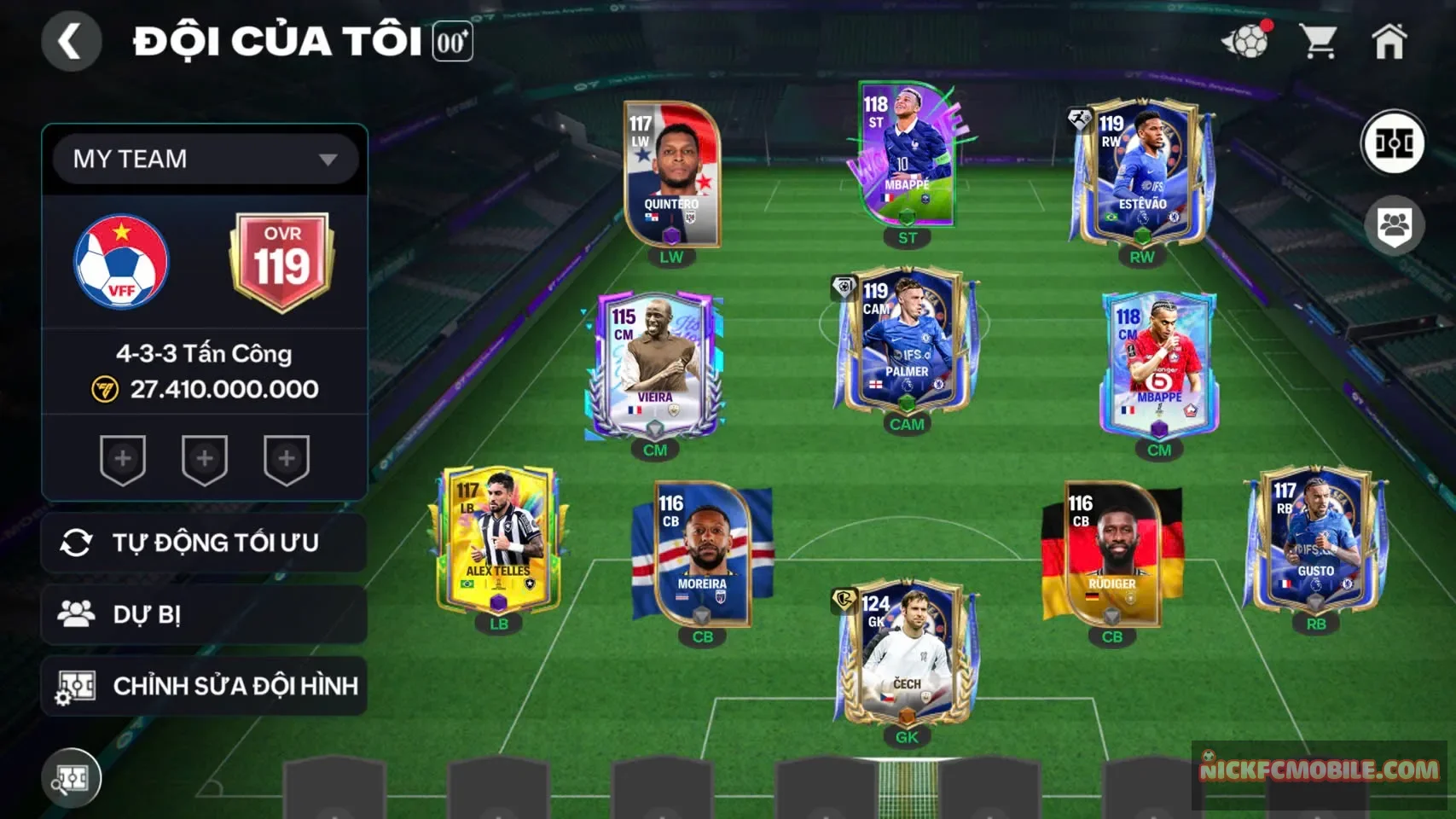 Acc ovr119 có top gk kèm 2cthu118
