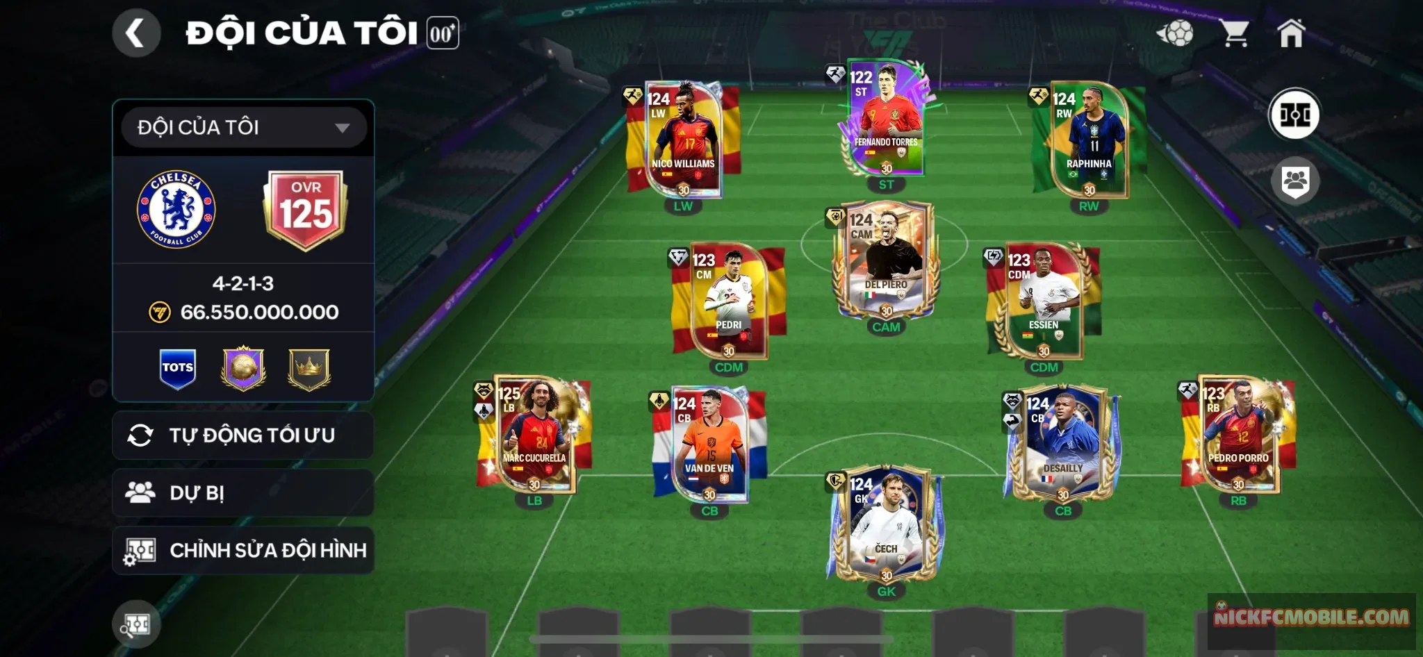 Ovr125 - Cucurela 125 + 6 cầu thủ 119 + 4 cầu thủ 118 + 10 vé quay + 16k gem + 8k hhth + đã mở 2 chuỗi đăng nhập