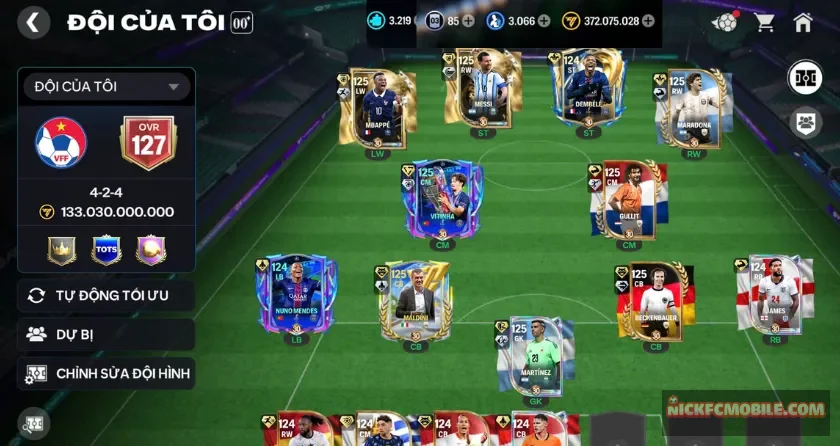 Ovr 127, 3219 mảnh, 3066 hhth