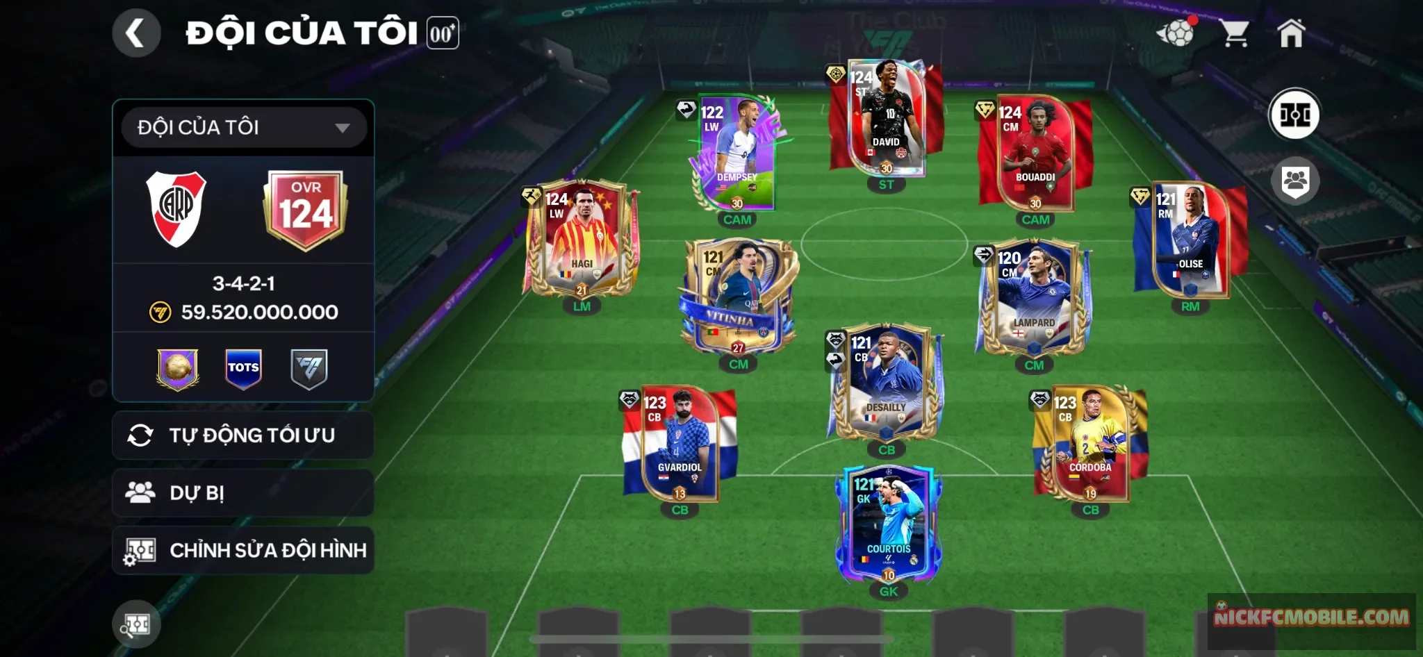 Ovr124 - dàn khung đẹp 5 cầu thủ 119 + dư 1k5 mảnh trao đổi + có nhiệm vụ trở lại nhận 11 vé + 2k hhth
