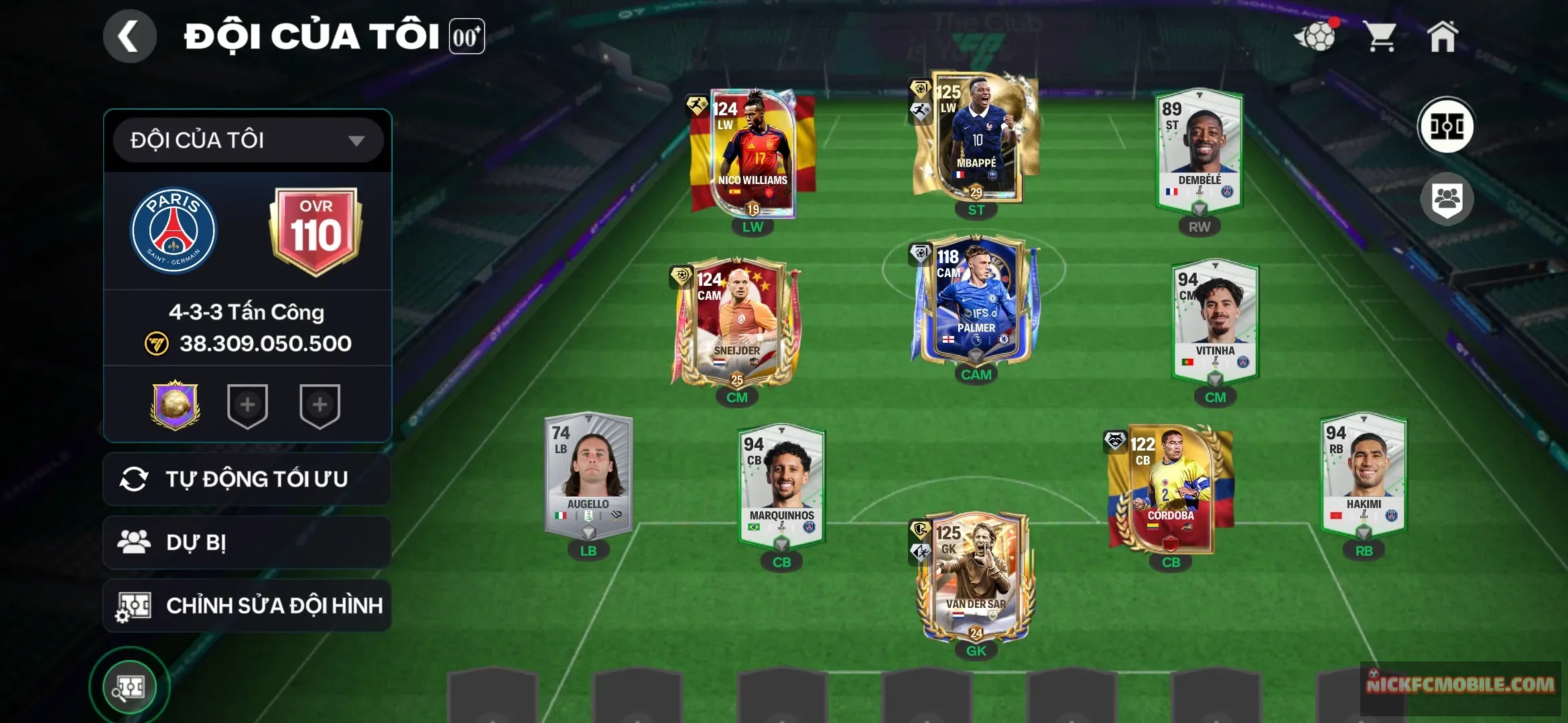 Đầu tàu m3p 125 gk có van de sar 125 đội hình ngon cho ae cày chay rank còn và nv 20k gem vẫn còn