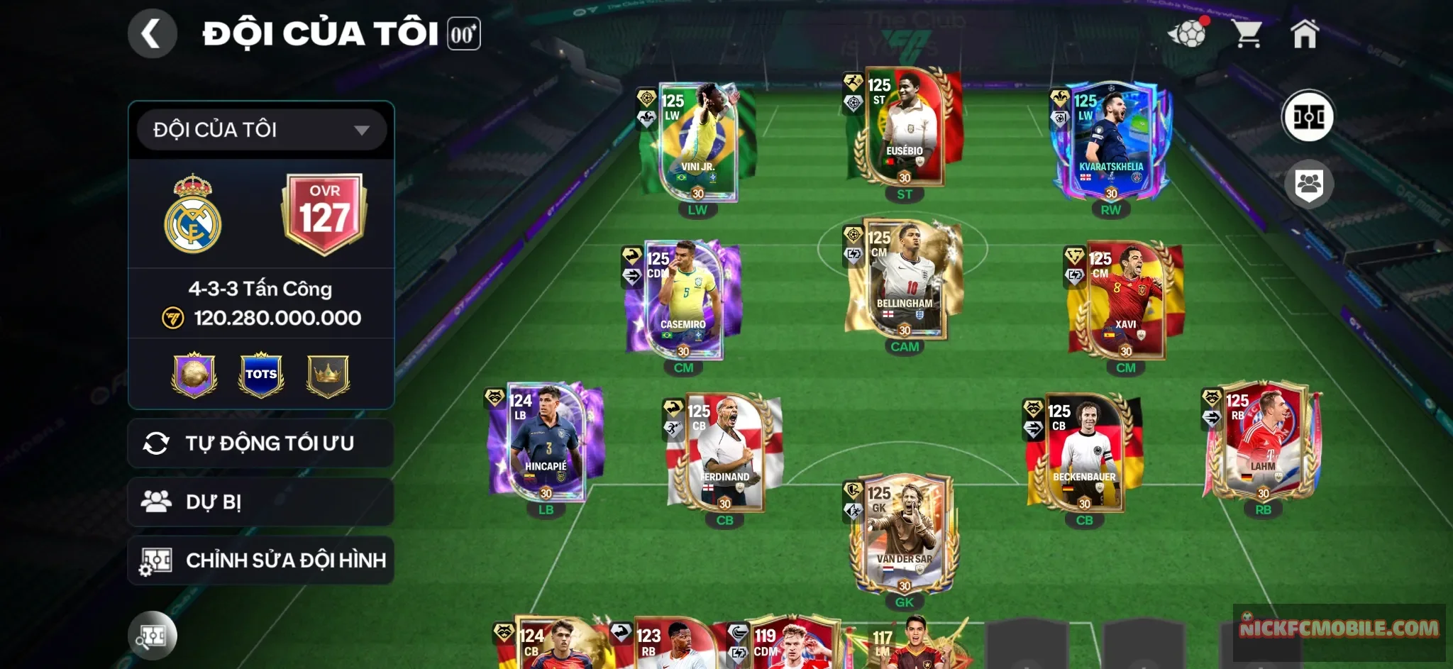 Acc gần full ovr 120 có van cho anh em
Dư 200fv 500tr coin và sổ đăng nhập