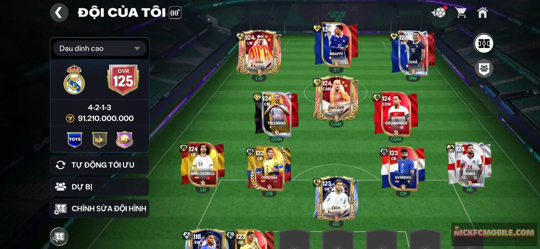ACC OVR 125+,  9 CẦU THỦ 119 NGON, 3 CẦU THỦ 118, DƯ MẢNH, RANK CHƯA ĐÁ CHO AE CÀY LẤY GEMS VÀ THĂNG HẠNG