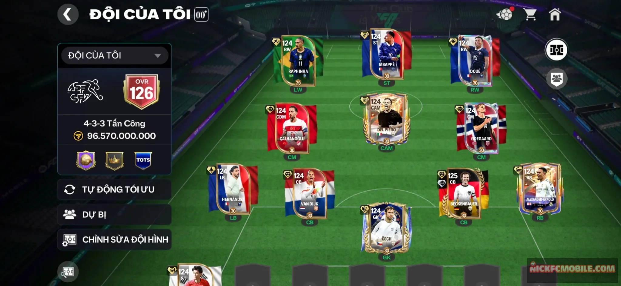 ACC OVR 126+ , BECKEN OVR 120, 11 CẦU THỦ 119 NGON, ĐỘI HÌNH KHOẺ LEO 10 SAO LẤY GESM