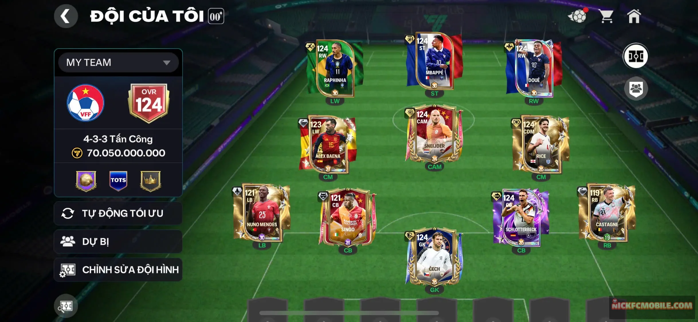 ACC OVR 124+, 7 CẦU THỦ 119, 4 CẦU THỦ 118, DƯ HƠN 5K MẢNH, 15K GEMS